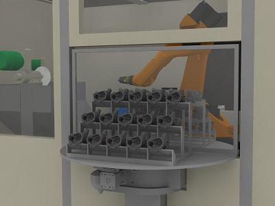 Rotary table in robot cell